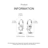 Pendientes de aro para mujer, Plata de Ley 925, estrellas brillantes en forma de U, Luna y pendientes de aro en forma de corazón para mujer, pendientes, regalos de joyería - details 3
