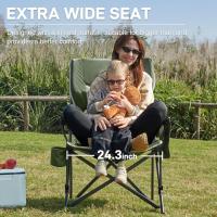Silla de Camping Plegable 230KG Cargable Silla Plegable 62cm Anchura de Asiento con Bolsillo Lateral y Portavasos Silla Plegable de Gran Tamaño para Camping Exterior Balcón Jardín - details 20