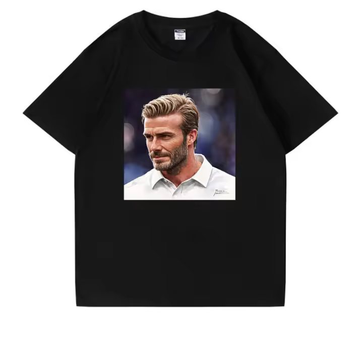 2025 camiseta para hombre camiseta negra de algodón puro camisetas Beckham camiseta blanca última novedad camiseta de fútbol camiseta de fútbol - 1