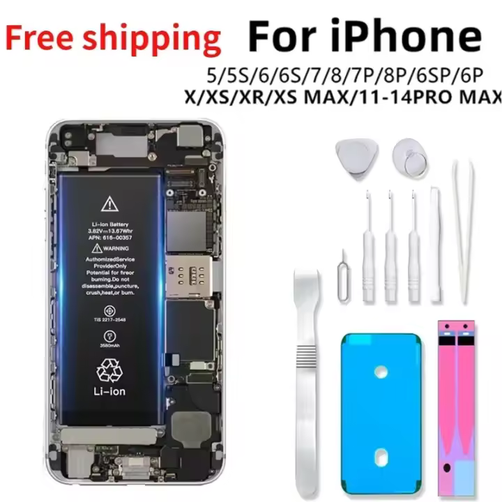 Batería De Reemplazo De Capacidad Original Para IPhone 14 13 12 11 Pro Max X XS XR XSMAX 5S 6 6S 7 8 Plus 7p, Batería Para Apple - 1
