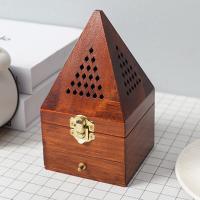 Quemador de incienso de sándalo, caja de madera de agar, antiguo, aromaterapia, pirámide creativa, hueco - details 4