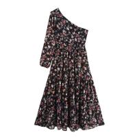 OUWU Vestido Largo de Verano Estilo Bohemio para Mujer Algodón, Lino, Floral, Manga Corta, Estilo Coreano, Casual - details 2