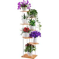 8 Niveles 131cm Estante para Plantas de Madera y Metal Estante de Esquina para Múltiples Macetas Soporte para Plantas Interior Adecuado para Exterior, Balcón, Sala, Oficina, Negro - details 19