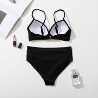 Bikini de Cintura Alta para Mujeres 2025 Conjunto de Baño de Color Sólido Sexy con Halter - details 17