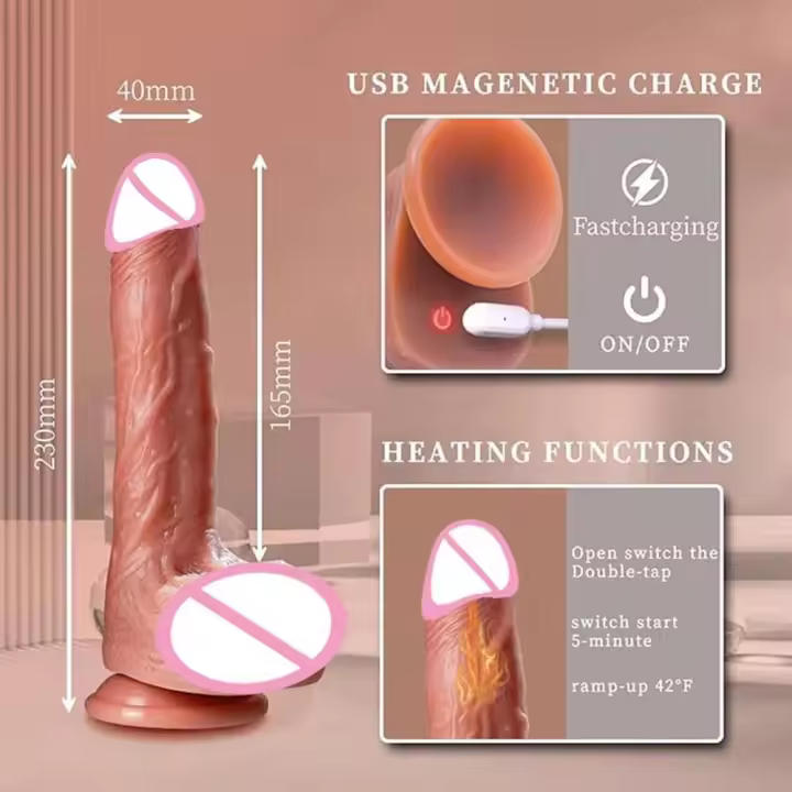 Leten Vibrador Calentador Dildo Realista con Estabilidad para Mujeres y Hombres - 1