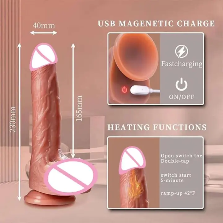 Leten Vibrador Calentador Dildo Realista con Estabilidad para Mujeres y Hombres - 1
