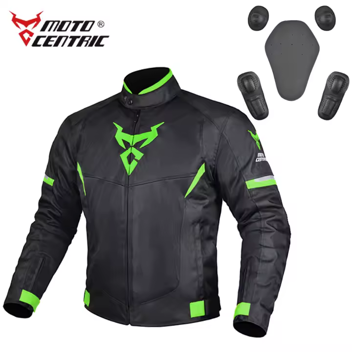 MOTOCENTRIC Chaqueta de motociclismo de verano para hombre y mujer, chaqueta de motocross transpirable de malla, chaqueta de moto anticaída con 5 almohadillas de protección - 1