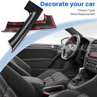 4 Uds pegatinas de coche ABS fibra de carbono grano Interior puerta reposabrazos decoración cubierta para Golf 6 MK6 2009-2013 - details 5
