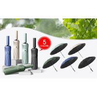 Paraguas plegable a prueba de viento, paraguas automático compacto con 16 varillas, resistente a tormentas, sombrilla con protección UV - details 1