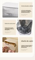 Organizador de cosméticos premium con soporte de pared giratorio de gran capacidad y tapa - details 16