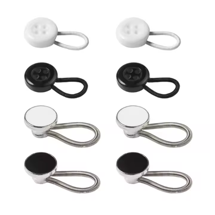 Extensor de botón de cuello elástico, 8 piezas, Flexible, alivio de cuello, collares ajustados, hebilla de Metal - 1