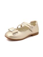 Zapatos de cuero para niñas, zapatillas planas de princesa con pajarita, zapatos de flores para niñas, zapatos planos informales para niños, zapatos de tacón bajo para baile y boda, suaves - details 6