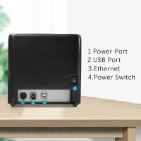 Xprinter-Impresora térmica XP-T80Q Mini, máquina de impresión de recibos y facturas de 80MM, con cortador automático, USB, interfaz Ethernet/USB, para supermercado - details 5
