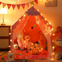 Tienda de campaña para niños pequeños para interiores y exteriores, castillo de princesa rosa grande con ventanas, muebles de habitación para niños - details 7