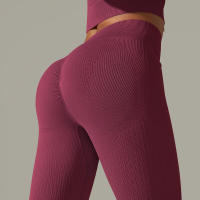 Leggings push-up sin costuras para mujer, pantalones elásticos de cintura alta para entrenamiento, correr, yoga, gimnasio - details 11