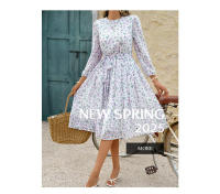 Vestido de cintura con lazo floral estilo casual de vacaciones para mujer Primavera Verano - details 1