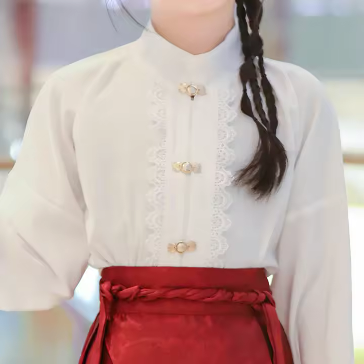 Conjunto de falda con cara de caballo para niños, disfraz antiguo de estilo chino, Súper Hada bordada Hanfu, primavera y otoño - 1
