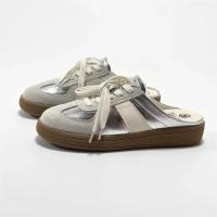 Zapatos de mulas para mujer, mocasines sin cordones con punta redonda, zapatillas para caminar, zuecos perezosos, plataforma de verano, zapatillas Creeper Baotou - details 15