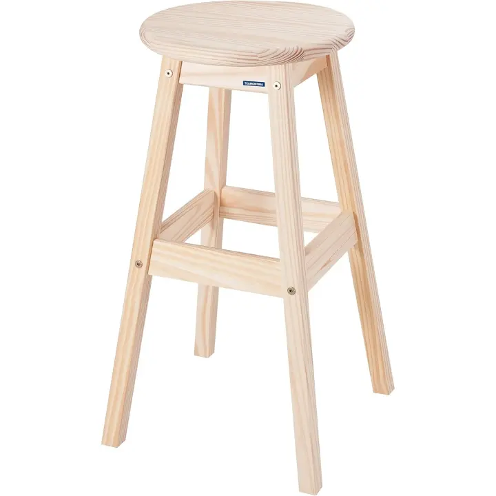 Tramontina Bar con reposapiés Altura 708 cm Madera Pino certificada mostrador Silla Bar Natural - 1