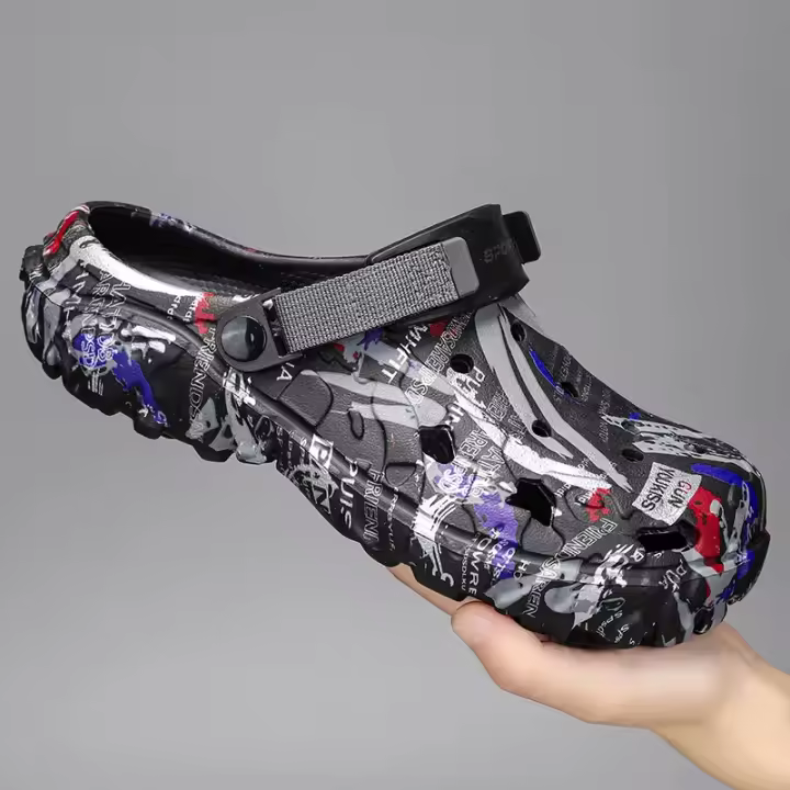 Verano de los Hombres Zapatillas de Camuflaje de la Plataforma al Aire Libre Zuecos Zapato de las Mujeres Sandalias de Playa Masculino Suave EVA Interior Casa Diapositivas Amante Chanclas - 1