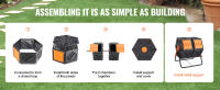 SucceBuy Contenedor de Compost de Doble Cámara, Vaso Giratorio con 2 Puertas Correderas, Estructura de Acero, Sin BPA para Jardín, Cocina y Patio - details 4