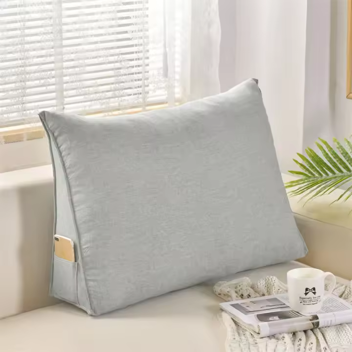 Cojín de Cama para Oficina Sofá Almohada de Lectura para TV Cojín de Lumbar Cómodo Sofá de Dormir Triángulo Pillow Decoración del Hogar - 1