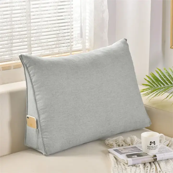 Cojín de Cama para Oficina Sofá Almohada de Lectura para TV Cojín de Lumbar Cómodo Sofá de Dormir Triángulo Pillow Decoración del Hogar - 1