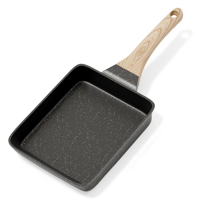 RIOVARM Antiadherente Tamagoyaki Sartén para Tortilla, Inducción Sartén para Huevos con Revestimiento de Granito, Sartén Pequeña sin PFOA, Sartén para panqueques para el desayuno, Sartén de Camping