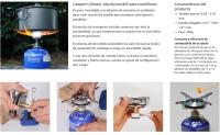 Hornillo Camping Gas, Estufa de Camping, Estufa Exterior del Quemador portátil Plegable Mini Acampar del Horno Cabeza Juego de Utensilios para la Comida campestre de Plata Que acampa (Gas no incluido) - details 1