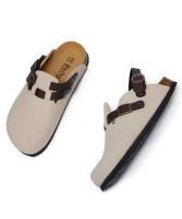 Zapatillas de corcho planas de verano para hombre y mujer, antideslizantes, con dos usos, plantilla de EVA Mary Jane Head - details 4