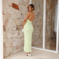Vestido Largo de Alta Gama para Mujer 2025 Estilo Europeo Americano Cuello Halter - details 9