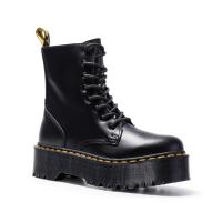 Suelas gruesas con forro polar Botas Dr. Martens, cremalleras laterales, botas cortas de mujer británica, suelas de pastel, botas de trabajo y zapatos de algodón - details 35
