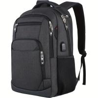 Moqueta Delgada y Resistente Antirrobo para Portátil con Puerto de Carga USB, Bolso de Viaje Empresarial Resistentes al Desvanecimiento para Hombres y Mujeres, Apta para Portátiles de 39.62 cm, Correas Ajustables, Múltiples Compartimentos - , Funda para - details 1