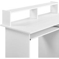 Mesa de Escritorio Blanca Espacio de Almacenamiento con Soporte de Monitor - details 7