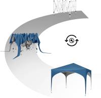 Gazebo Party Tent Gazebo emergente impermeable, protección solar, tela Oxford y estructura de metal 3x3m azul - details 1