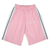 PA Angel Pantalones cortos a rayas con cinta de arcoíris, pantalones cortos holgados de cinco puntos con palmeras de calle alta, Unisex, para parejas - details 11