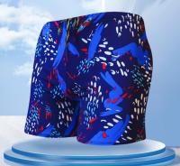 Bañador tipo bóxer para hombre, traje de baño de secado rápido con cintura elástica y cordón, color azul - details 1