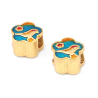 Pulseras de Brass Dorado Mate 4PCS Grande Agujero Abalorios para Hacer Joyas DIY - details 108