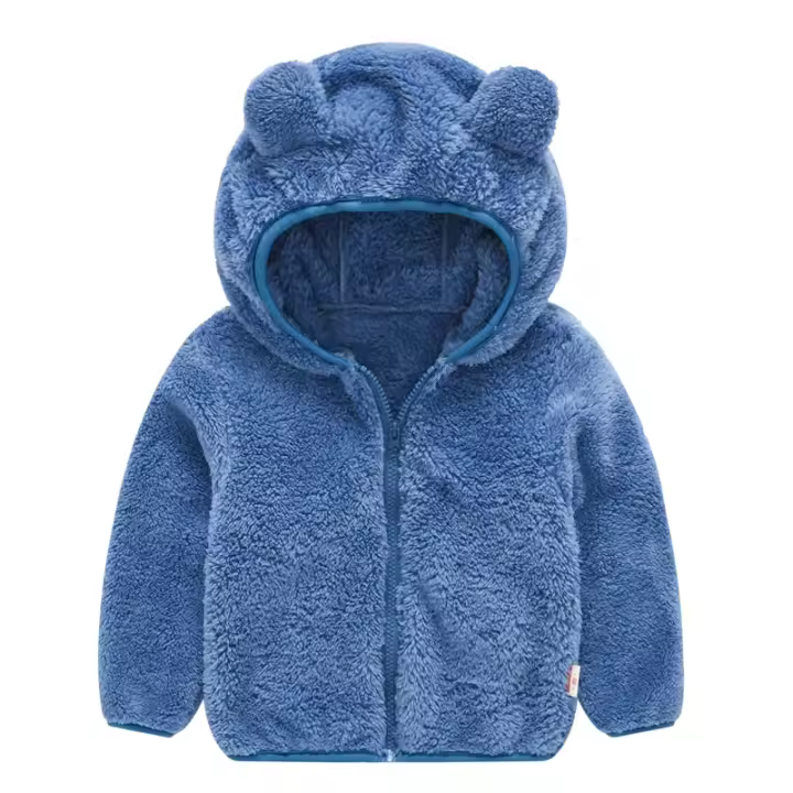 Capucha de lana para niños de color sólido, clong de invierno para niños - 1