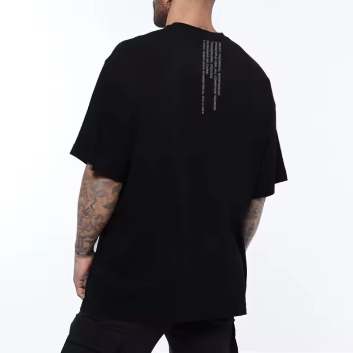 New Mens Loose Oversized Short Sleeve T Shirt Streetwear Hip Hop Fitness T-shirt Summer Brand Gym Clothing Workout Tee shirt - 1