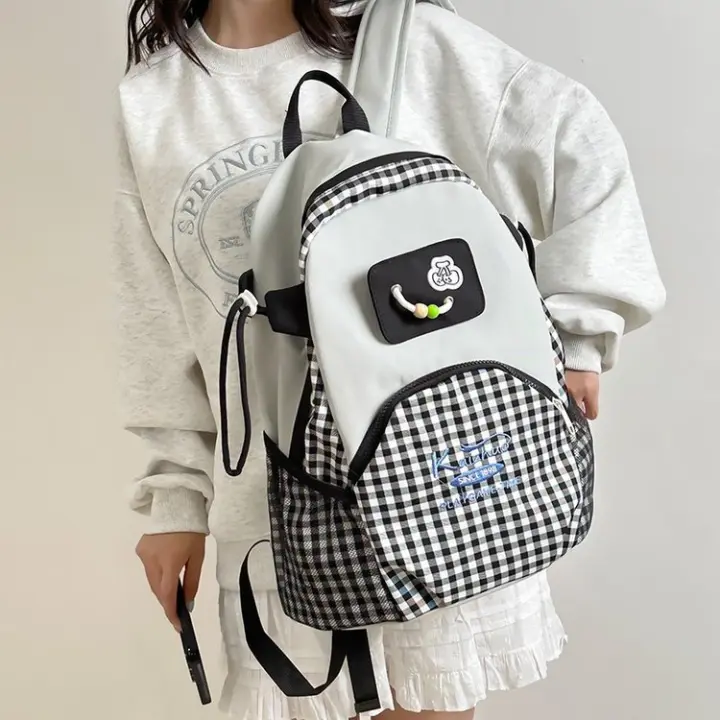Mochila Universitaria de Nylon Gran Capacidad, Fresca y Dulce para Estudiantes de Primaria y Secundaria - 1