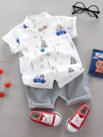 Conjunto de Pantalones Cortos de Manga Corta con Estampado Completo de Osito - details 0