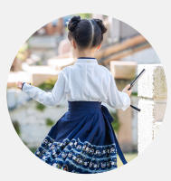 Conjunto de Falda Hanfu para Niñas Otoño 2025 Traje de Estilo Chino Antiguo para Actuaciones de Recitación Zapatos y Ropa - details 46