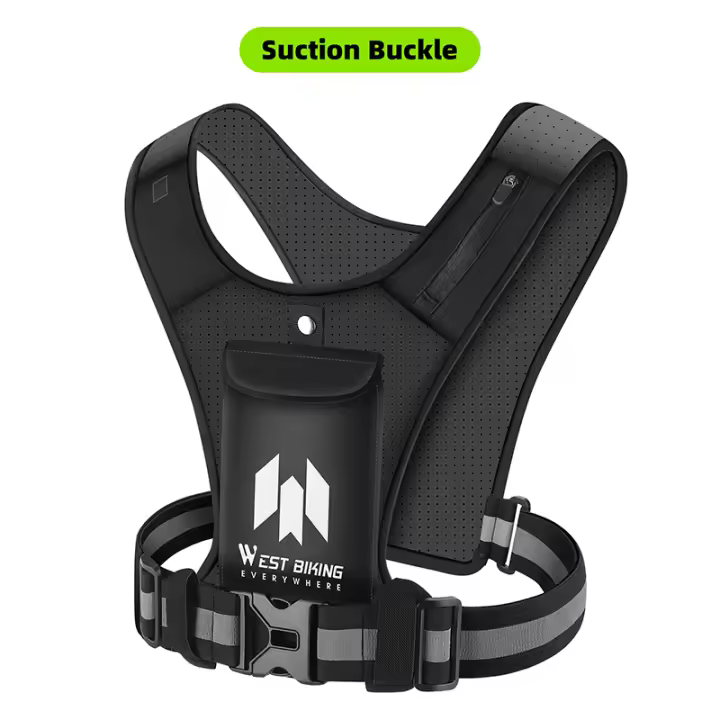 WEST BIKING-chaleco reflectante para ciclismo, ultraligero, transpirable, para correr, cinturón ajustable, pesca, deporte, Fitness, accesorios de ciclismo - 1