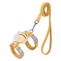 Conjunto de arnés de doble capa para perros pequeños y medianos, correa de Collar para mascotas, ajustable, abeja de dibujos animados, caminar al aire libre - details 3