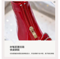 Nuevas botas de cuero de terciopelo para bebé, botas cortas de cristal de princesa - details 4