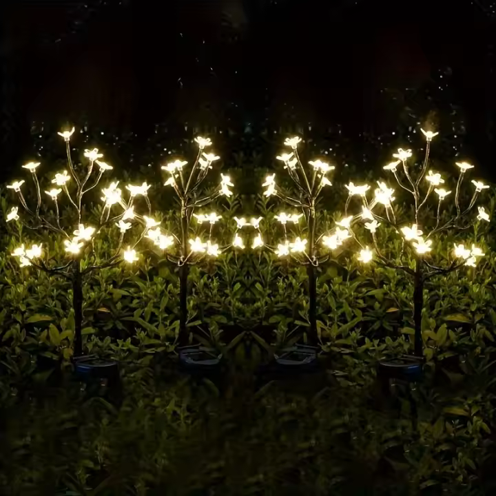 4pcs Luces Solar de Cerezo Iluminación con 20 luces LEDDecorativa para Jardín Trasero Césped - 1