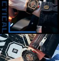 Reloj deportivo de carreras de lujo para hombre, esfera esqueleto de barril, resistente al agua, luminoso, reloj de pulsera para exteriores, reloj de negocios para hombre - details 18