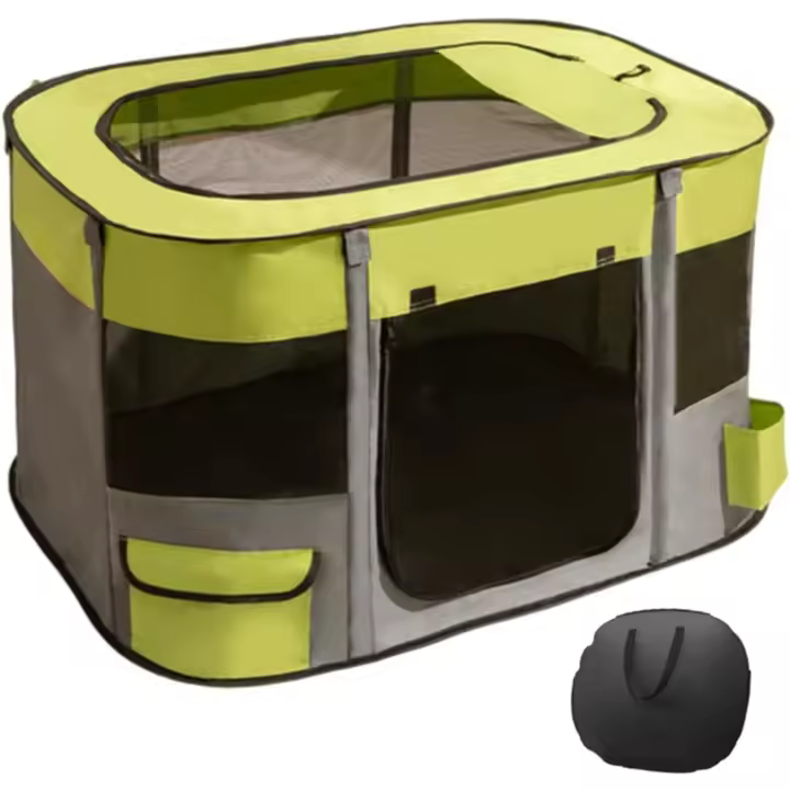 Cercado portátil para mascotas de 80x60x55cm, plegable, rectangular, sala de partos, nido para gatos, cabaña para gatos, casa para cachorros, casa cerrada para mascotas (negro) - 1
