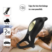 Anillo vibrador para pene para hombre, estimulador de clítoris, masaje del punto G, juguete sexual con Control remoto, 5 modos - details 6